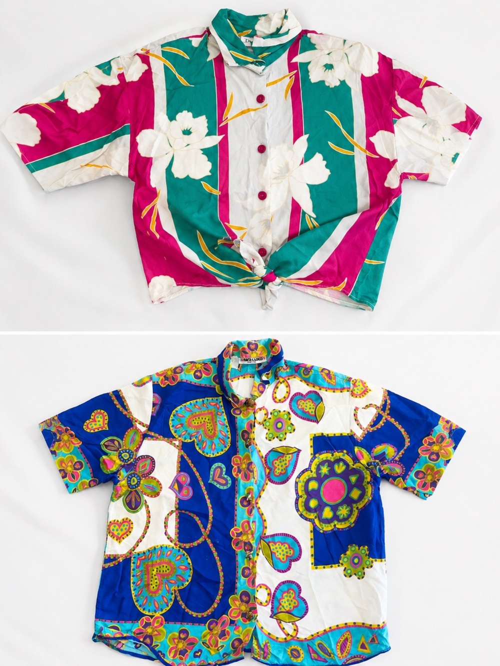Bundle 2 tops retro vintage print shirts women print S/M